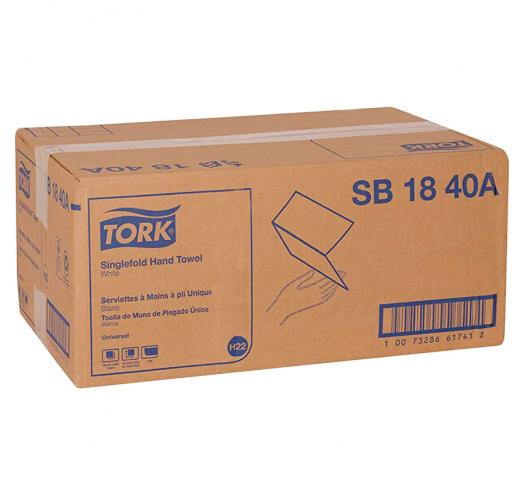 Tork Universal Single-Ply Singlefold Hand Towels, 16 x 250 (4,000) per case