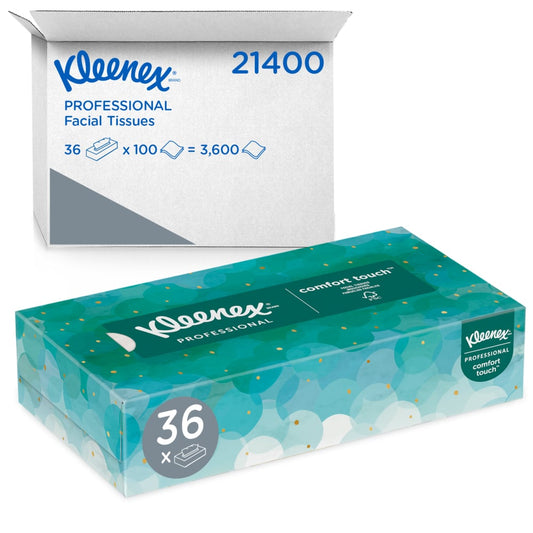 Kleenex® Professional Facial Tissue for Business, Flat Tissue Boxes, 100 Tissues / Box