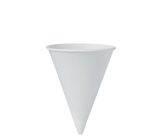 White Rolled Rim Paper Cone Cup, 5000/Case