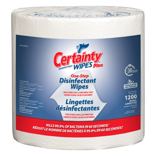 Certainty™ Plus Disinfectant Wipes - 1200 Count