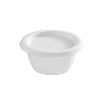 Portion Cup Lids Bagasse Compostable - White (2000 ct)
