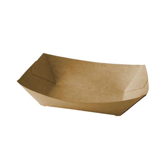 Kraft Boat Trays with PE Lining -  Brown Kraft Paper (2 sizes available)