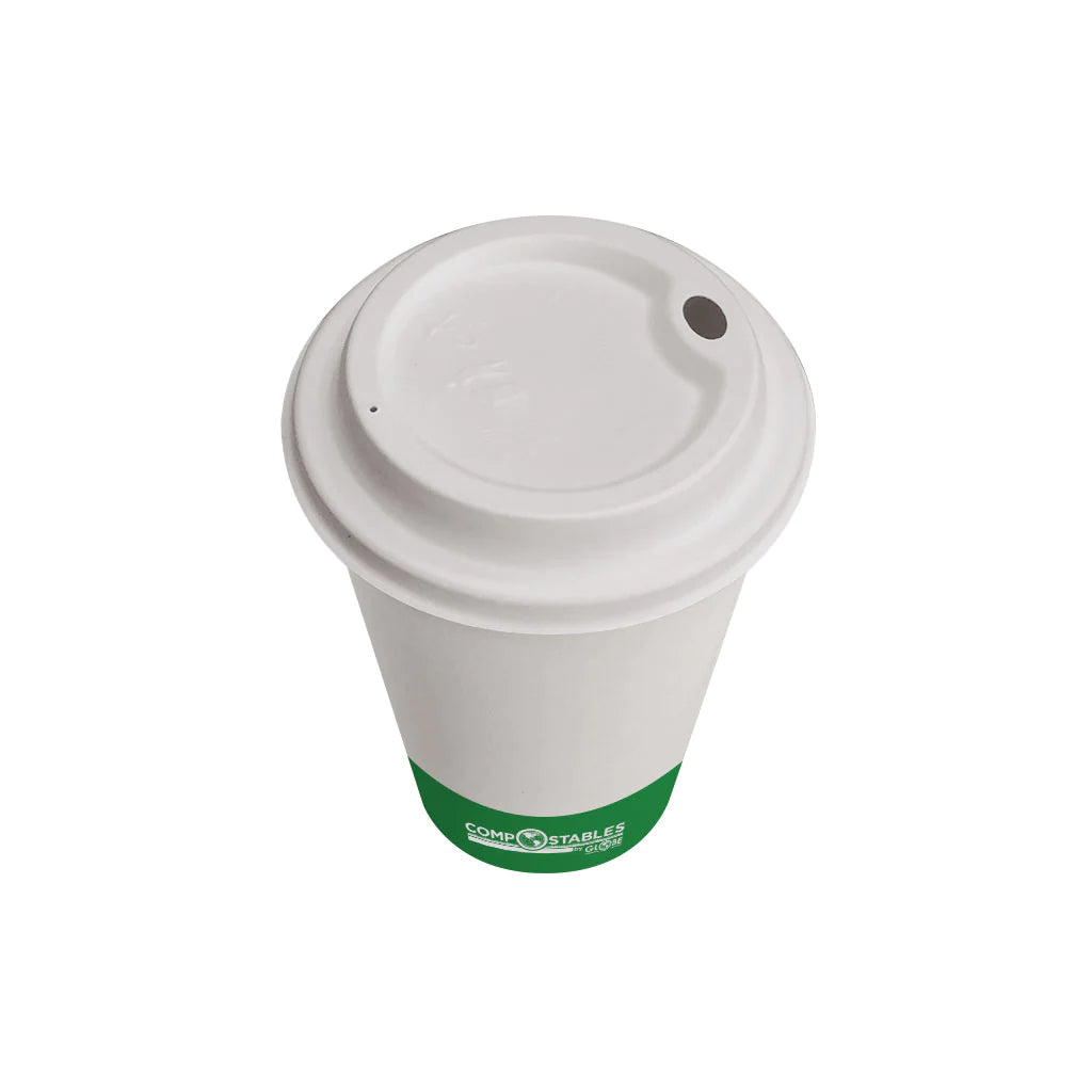 Compostable White Dome Sip Lids - White (1000 ct)