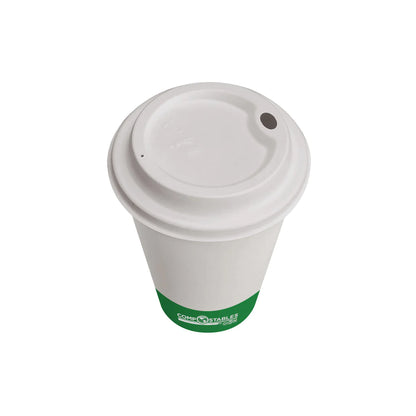 Compostable White Dome Sip Lids - White (1000 ct)