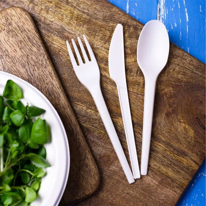 CPLA Compostable Forks, Knives or Spoons - White (1000 ct)