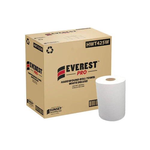 Everest Pro® Deluxe Hardwound Roll Towel - White 1-Ply, 12 in a case