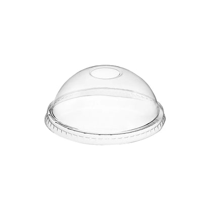 Clear PLA Dome Lids with Hole for Clear PLA Cold Cups - Dome 12 Oz to 20 Oz / Clear (1000 ct)